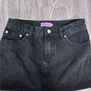 Edikted Black denim Mini Skirt